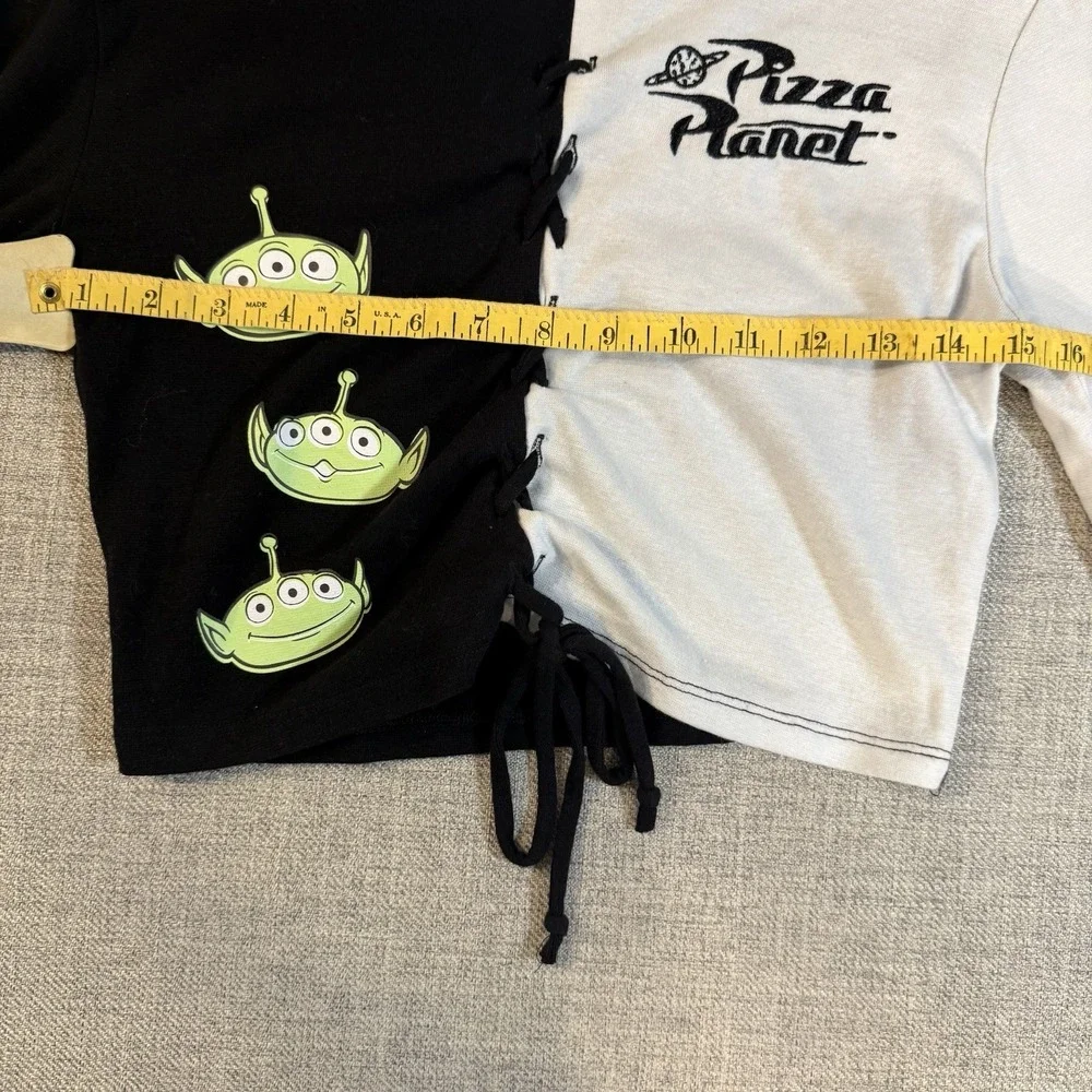 Disney Toy Story Pizza Planet Alien Lace Up Colorblock LongSleeve Girls XL 14/16